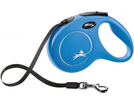 Поводок- Рулетка Flexi New Classic  L  Лента  5м синий