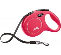 Поводок- Рулетка Flexi New Classic  M  Лента  5м красный..