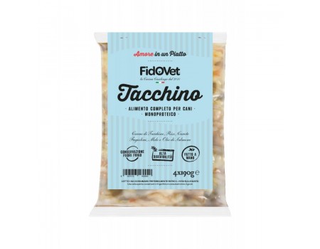 Влажный корм для собак Fidovet - Tacchino (Индюшка), 190 г