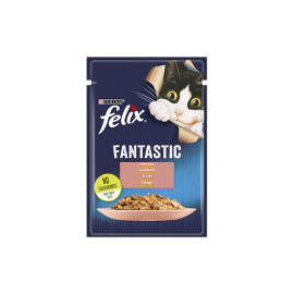 FELIX Fantastic с лососем, кусочки в желе 85г..