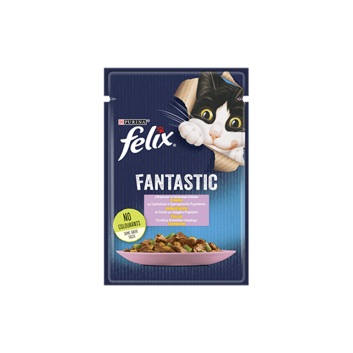 FELIX Fantastic з фореллю та зеленими бобами шматочки в желе 85г