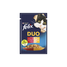 FELIX Fantastic Duo с говядиной и птицей, кусочки в желе 85г