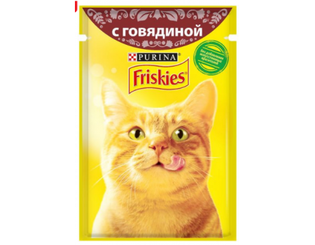 Friskies Корм для кошек c говядиной в подливе 85 г