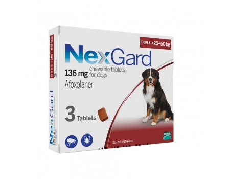 Некс Гард - Жевательная таблетка от клещей и блох для собак весом от 25 до 50 кг, 1 шт
