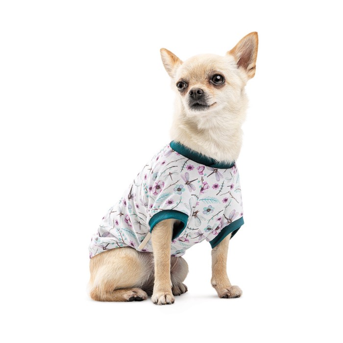 Футболка Pet Fashion Flora, для собак, хлопок, трикотаж, белая с цветочным принтом, М