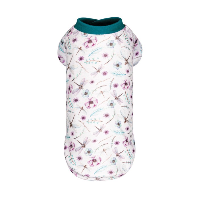 Футболка Pet Fashion Flora, для собак, хлопок, трикотаж, белая с цветочным принтом, XS2