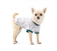 Футболка Pet Fashion Flora, для собак, хлопок, трикотаж, белый с цвето..