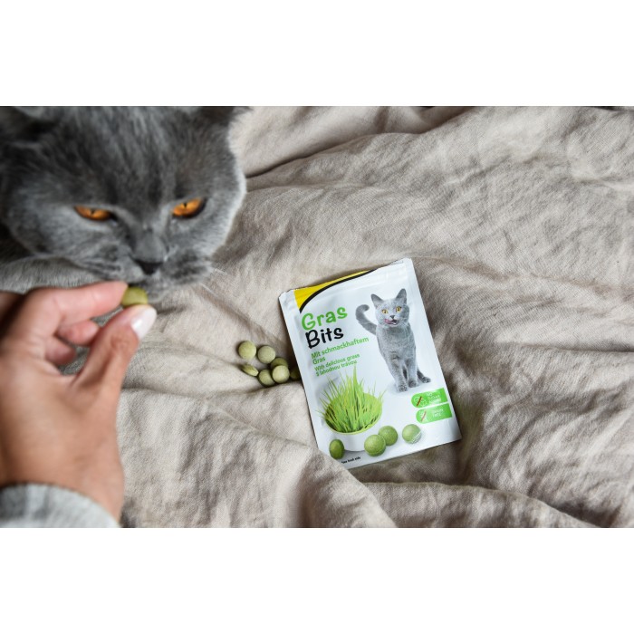 Вітамінізовані таблетки для котів GimCat Gras Bits, трав'яні кульки, пауч, 425 г 