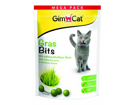 Вітамінізовані таблетки для котів GimCat Gras Bits, трав'яні кульки, пауч, 425 г 