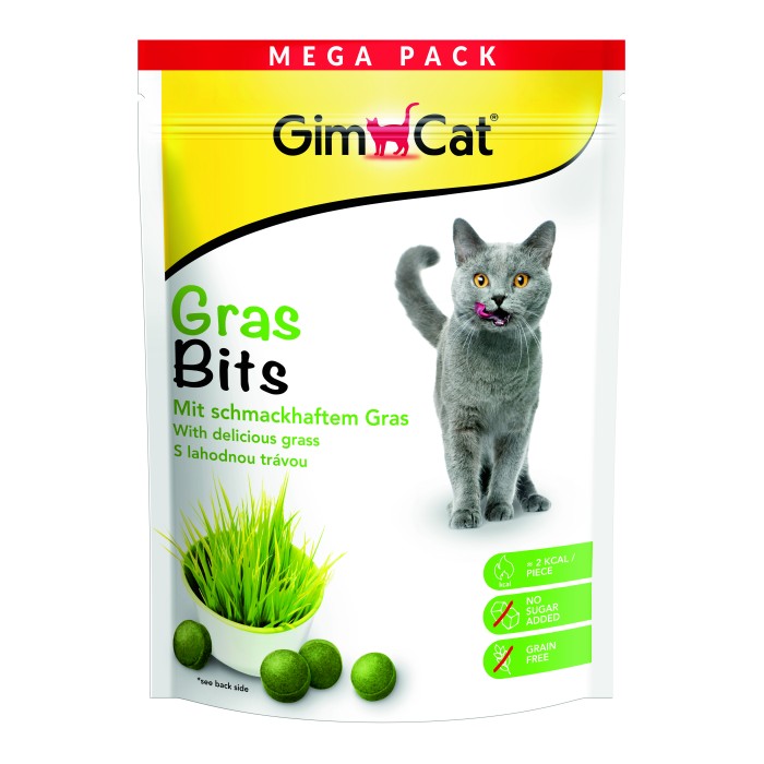 Вітамінізовані таблетки для котів GimCat Gras Bits, трав'яні кульки, пауч, 425 г 