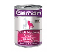 GEMON DOG Wet Chunks with Beef and Liver – Adult Medium консерви для с..