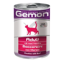 Gemon Cat Chunkies with Beef – Adult  консервы для  кошек кусочки говядины, 0,415 кг