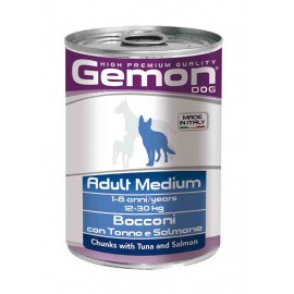  GEMON DOG Wet Chunks with Tuna and Salmon – Adult Medium  консервы для мелких пород кусочки тунца с лососем, 415г