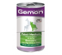 GEMON DOG Wet Chunks with Lamb and Rice – Adult Medium консерви для др..
