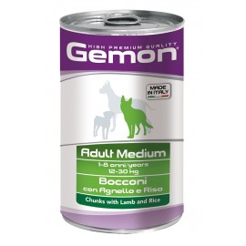  GEMON DOG Wet Chunks with Lamb and Rice – Adult Medium  консервы для ..