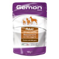  GEMON DOG  Wet Chunkies with Wild Game – Adult  паучи  для собак кусочки дичи, 100г