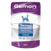 Gemon Cat WET Sterilized –  паучи для стерилизованных  кошек кусочки тунца с рыбой Дори, 0,1 кг