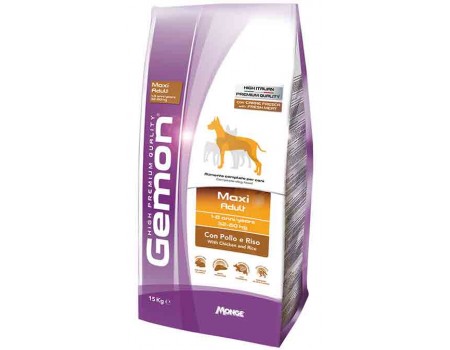 GEMON Maxi Adult with Chicken and Rice повнораційний корм для дорослих собак великих порід на основі м'яса курки та рису, 20 кг