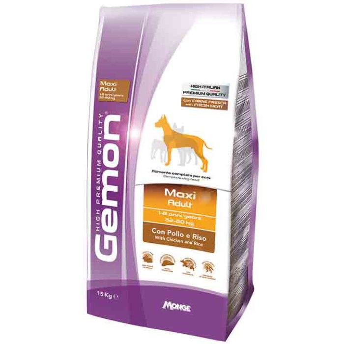 GEMON Maxi Adult with Chicken and Rice повнораційний корм для дорослих собак великих порід на основі м'яса курки та рису, 20 кг