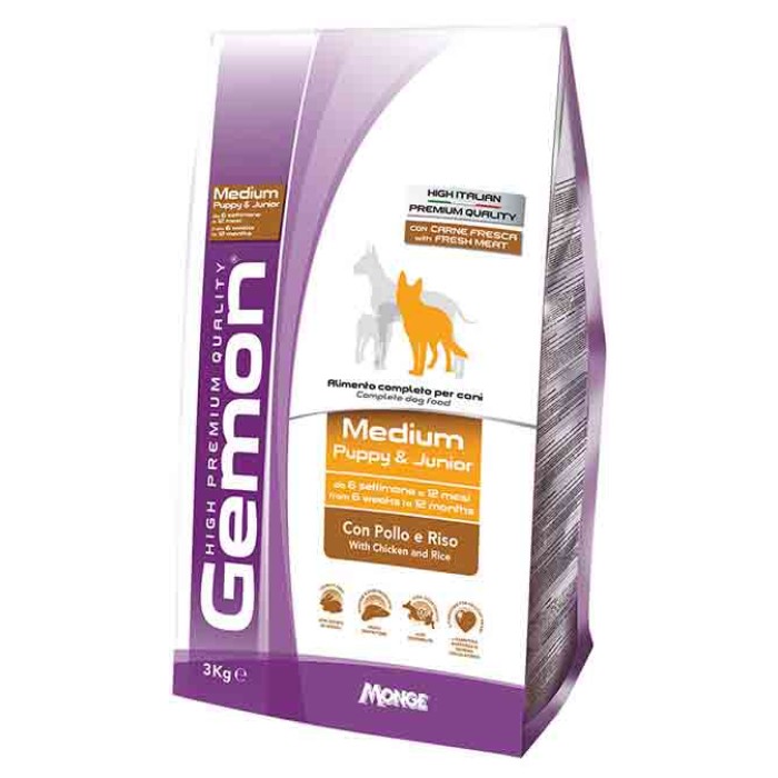 Сухий корм GEMON DOG Medium Puppy & Junior курка з рисом 3 кг
