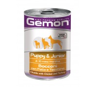 GEMON DOG Wet Puppy & Junior консерви для цуценят шматочки курки з інд..