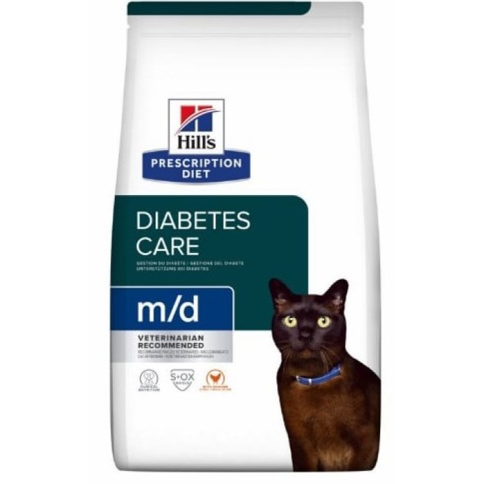 Hills PD Feline M/D- для кошек с сахарным диабетом или избыточным весом - 1,5 кг