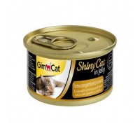 Консервы Gimpet Shiny Cat для кошек тунец, креветки и мальт 70г..