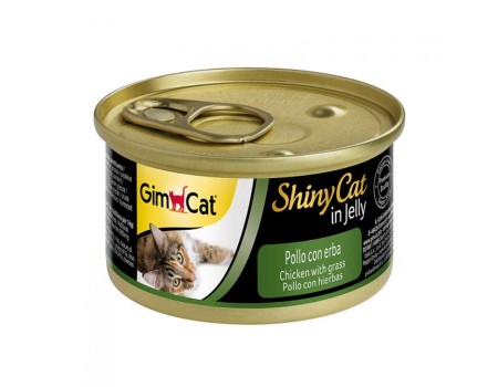 Консервы Gimpet Shiny Cat для кошек курица и трава 70г