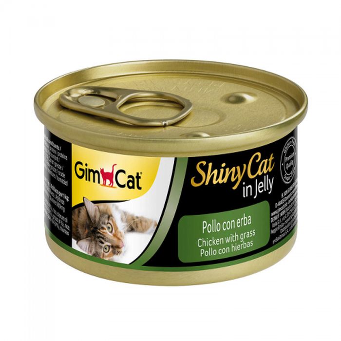 Консерви Gimpet Shiny Cat для кішок курка та трава 70г