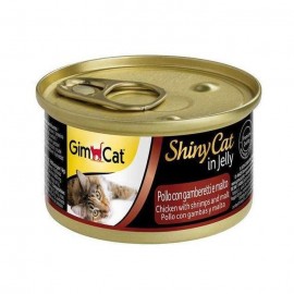 Консервы Gimpet Shiny Cat для кошек курица, креветки и мальт 70г..