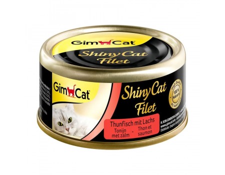 Консервы Gimpet Shiny Cat Filet для кошек тунец и лосось 70г