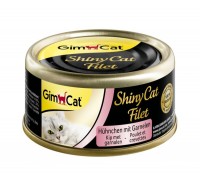 Консервы Gimpet Shiny Cat Filet для кошек курица и креветки 70г..