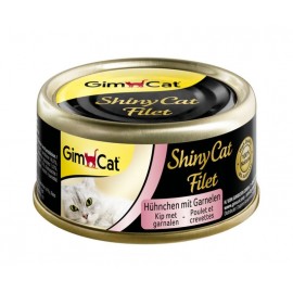 Консерви Gimpet Shiny Cat Filet для кішок курка та креветки 70г..