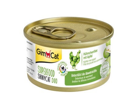 Консервы Gimpet Shiny Cat Superfood для кошек курица и яблоко 70г