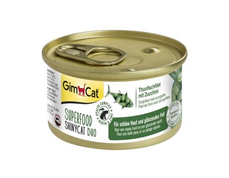 Консервы Gimpet Shiny Cat Superfood для кошек тунец и цукини 70г