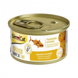 Консервы Gimpet Shiny Cat Superfood для кошек тунец и тыква 70г..