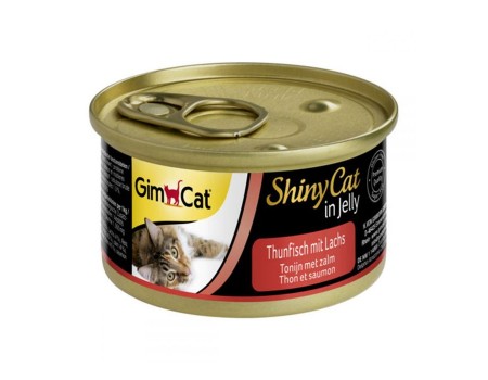 Консервы Gimpet Shiny Cat для кошек тунец и лосось 70г