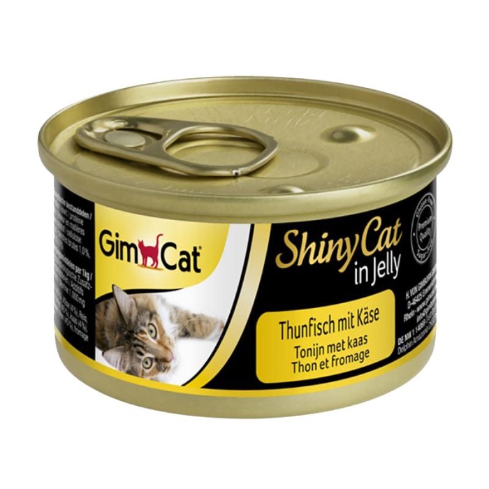 Консервы Gimpet Shiny Cat для кошек тунец и сыр 70г