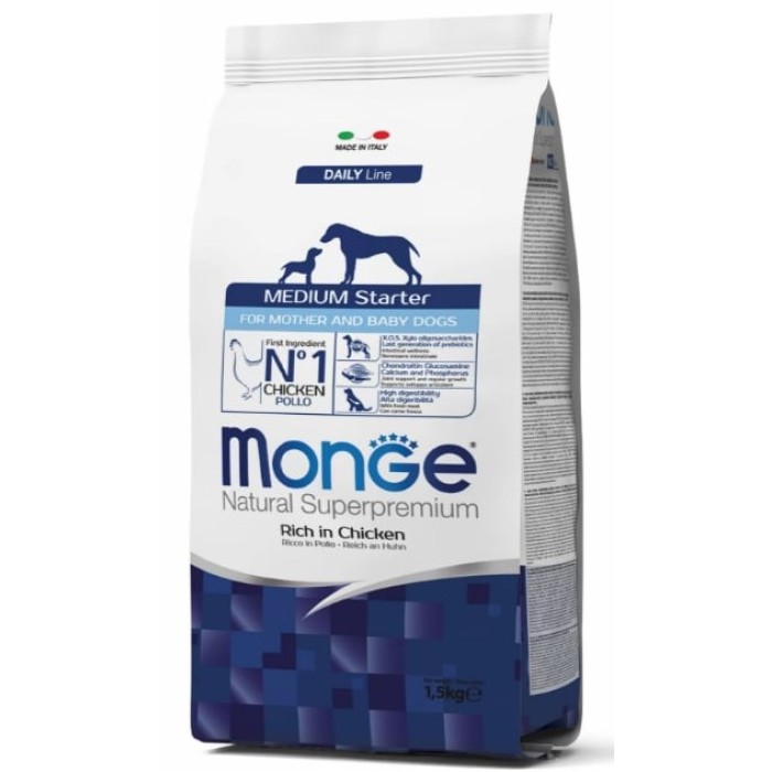 Сухой корм MONGE DOG Medium Starter для собак от 10 кг до 80 кг, 1.5 кг