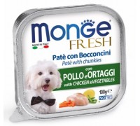 Monge Dog Fresh консервы для собак курица с овощами, 100 г..
