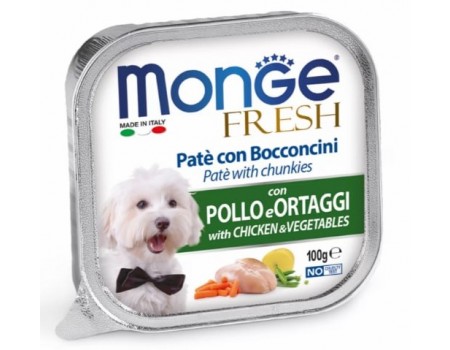 Monge Dog Fresh консервы для собак курица с овощами, 100 г