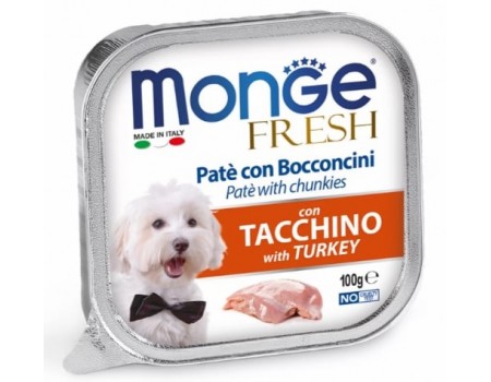 Monge Dog Fresh консервы для собак индейка, 100 г