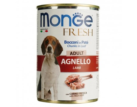 Вологий корм Monge Dog Fresh з ягням, 400 г