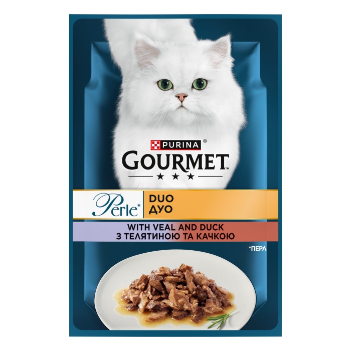 Консерви Gourmet Perle Duo з телятиною та качкою 85г