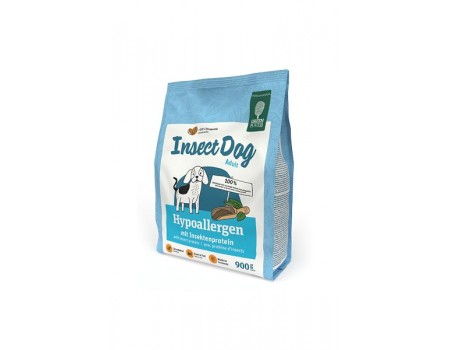 Сухой корм для собак Green Petfood InsectDog Hypoallergen, гипоаллергенный, беззерновой, протеин насекомых, 900 г