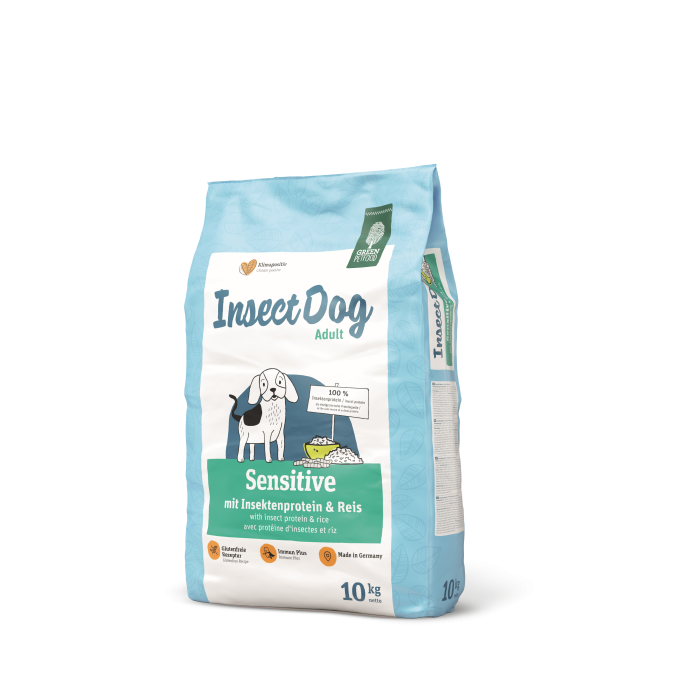 Сухой корм для собак Green Petfood InsectDog Sensitive, гипоаллергенный, протеин насекомых и рис, 10 кг