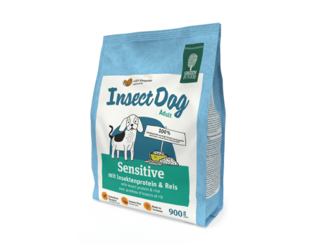 Сухой корм для собак Green Petfood InsectDog Sensitive, гипоаллергенный,  протеин насекомых и рис, 900 г