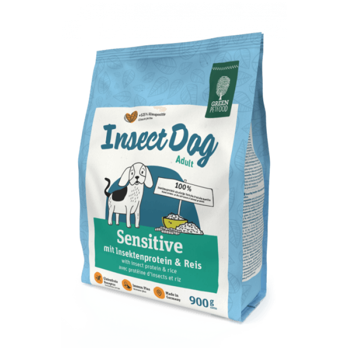 Сухий корм для собак Green Petfood InsectDog Sensitive, гіпоалергенний, протеїн комах і рис, 900 г