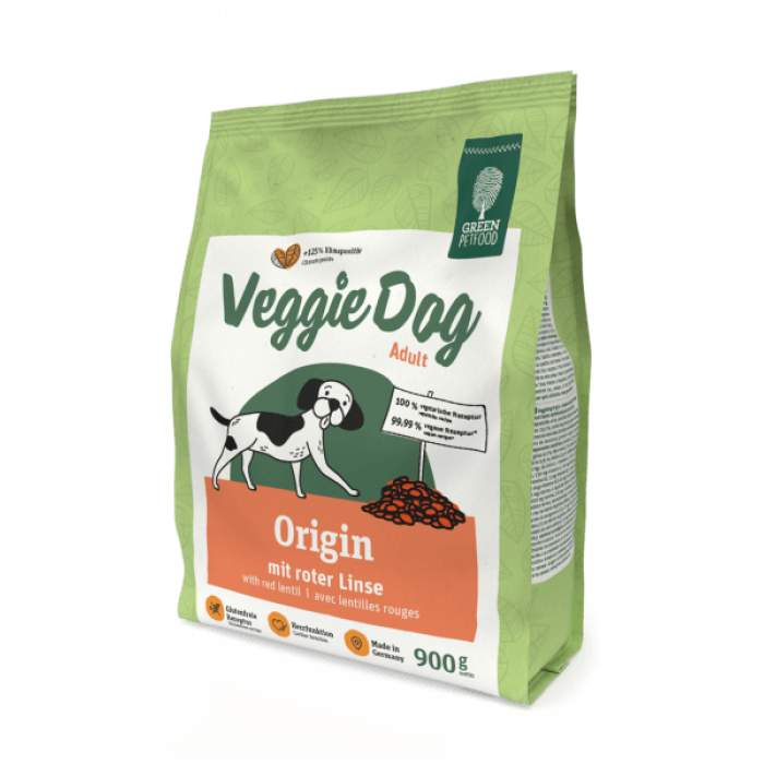 Сухий корм для собак Green Petfood VeggieDog Origin, вегітаріанський, безглютеновий, червона сочевиця, 900 г