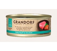 Консервы  Grandorf для котов с тунцом и лососем - Tuna Fillet & Salmon..